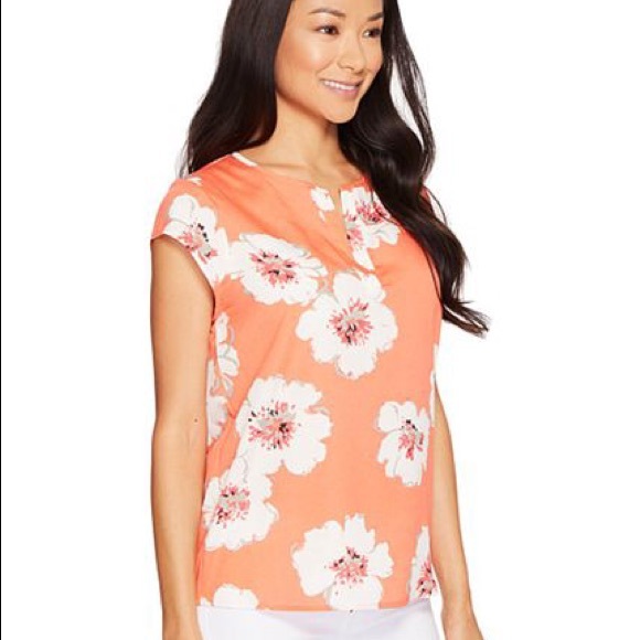 NEW Ivanka Trump Over Sized Floral Cap Sleeve Top - Picture 4 of 5